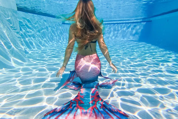 a person in a pool of water