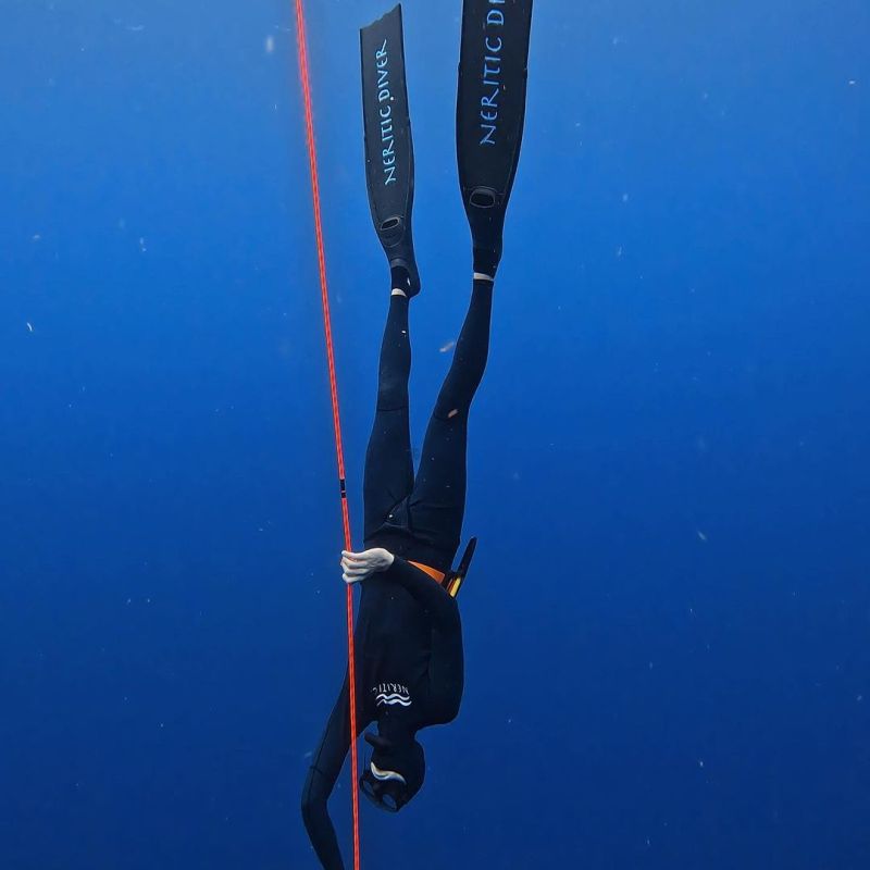 a person swimming in water