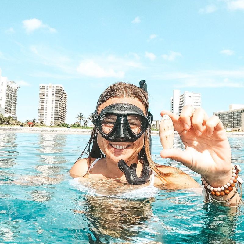 a person swimming in the water