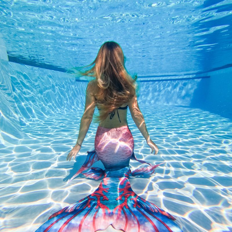 a person in a pool of water