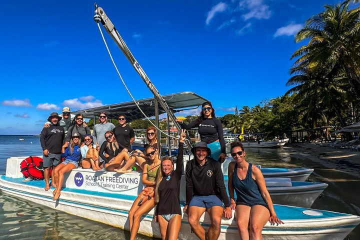 a group of people on a beach