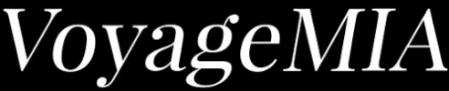 Logo with the text 'VoyageMIA' in white on a black background.